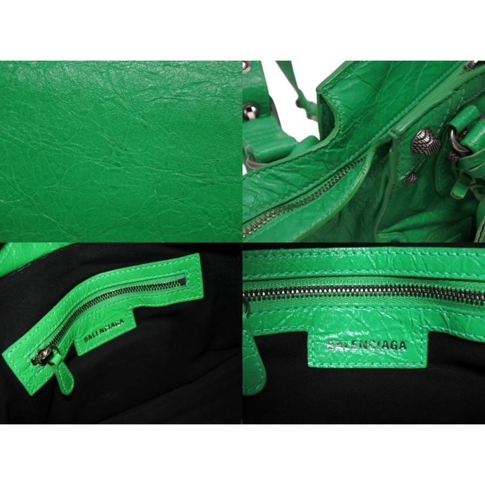 Balenciaga CAGOLE Leather NEO Handbag Green XS - Picture 8 of 9